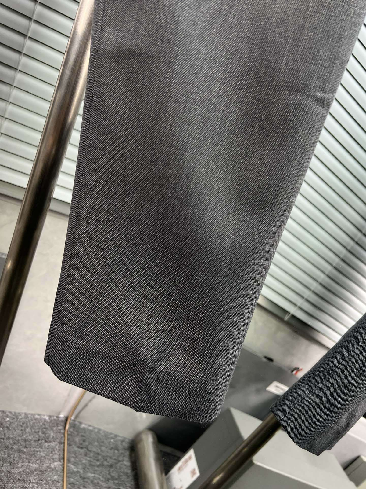 Thom Browne Style Men's Business Trousers - 50% Wool Premium Dress Pants with Signature Four-Bar Detail