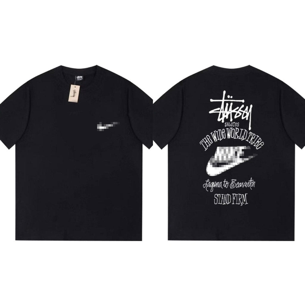 Stussy The Wide World Tribe T Shirt Loose Casual T-Shirts Same for Men and Women