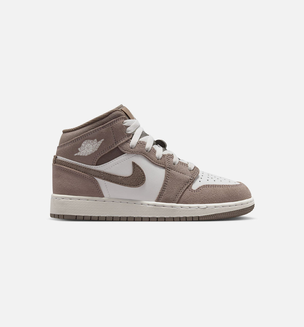 Air Jordan 1 Mid | Big Kids' Lifestyle Shoe | Enigma Stone/Olive Grey/Summit White