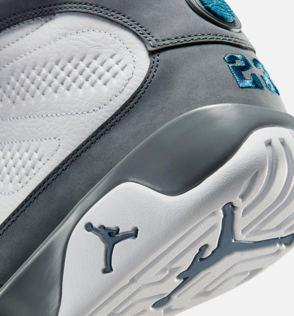 Air Jordan 9 Retro Flint Grey & French Blue Men's Lifestyle Shoes - White/French Blue/Flint Grey