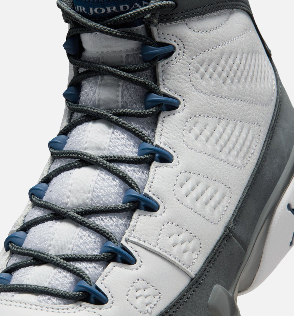 Air Jordan 9 Retro Flint Grey & French Blue Men's Lifestyle Shoes - White/French Blue/Flint Grey