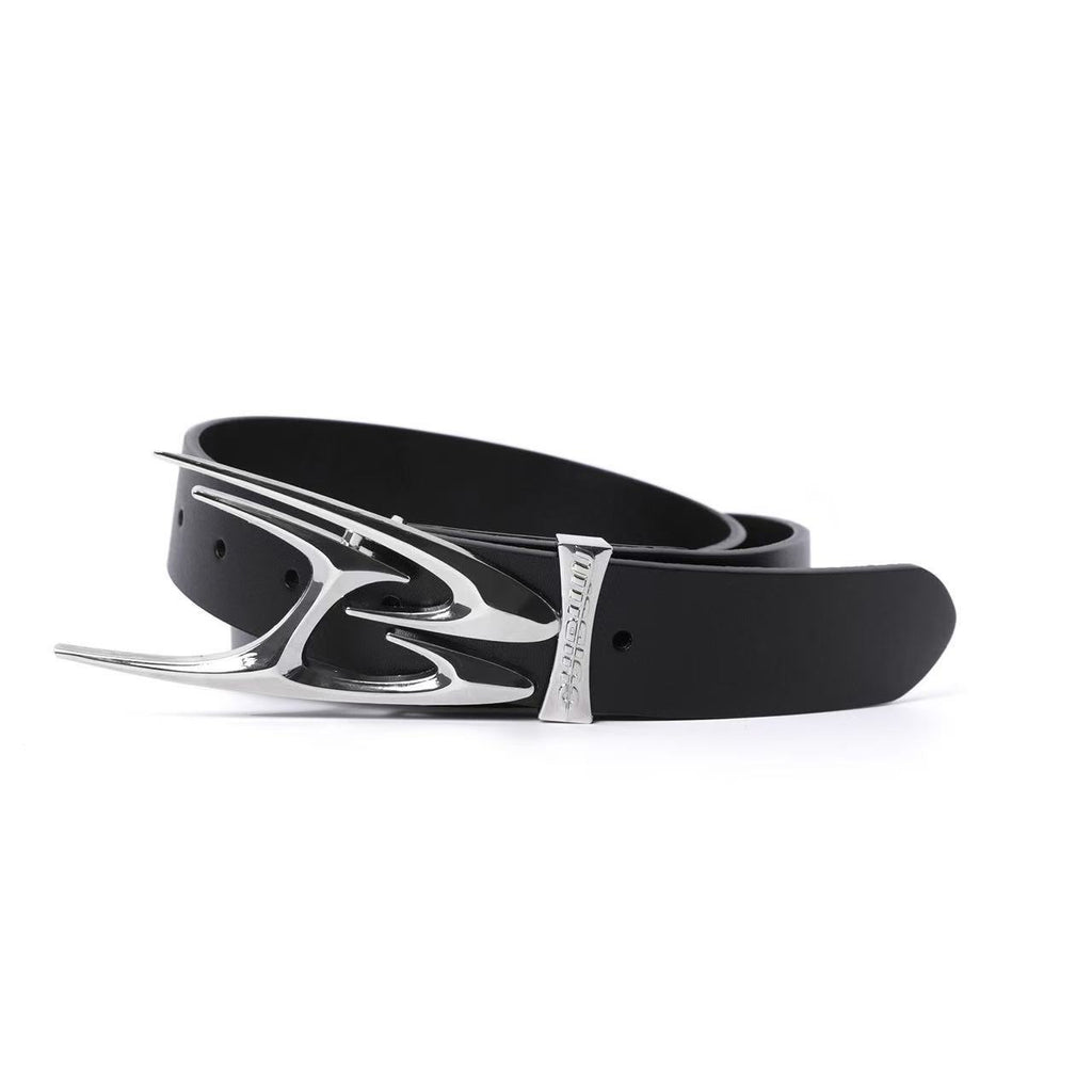 Cuibuju Leather Belt Spiked & Melting Heart Metal Buckle Waist Belt