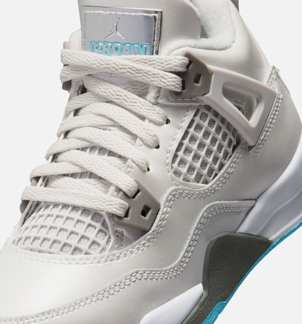 Air Jordan 4 Retro Blue Chill | Preschool Lifestyle Shoe | Photon Dust/Blue Chill/Flat Pewter/White/Blue Tint