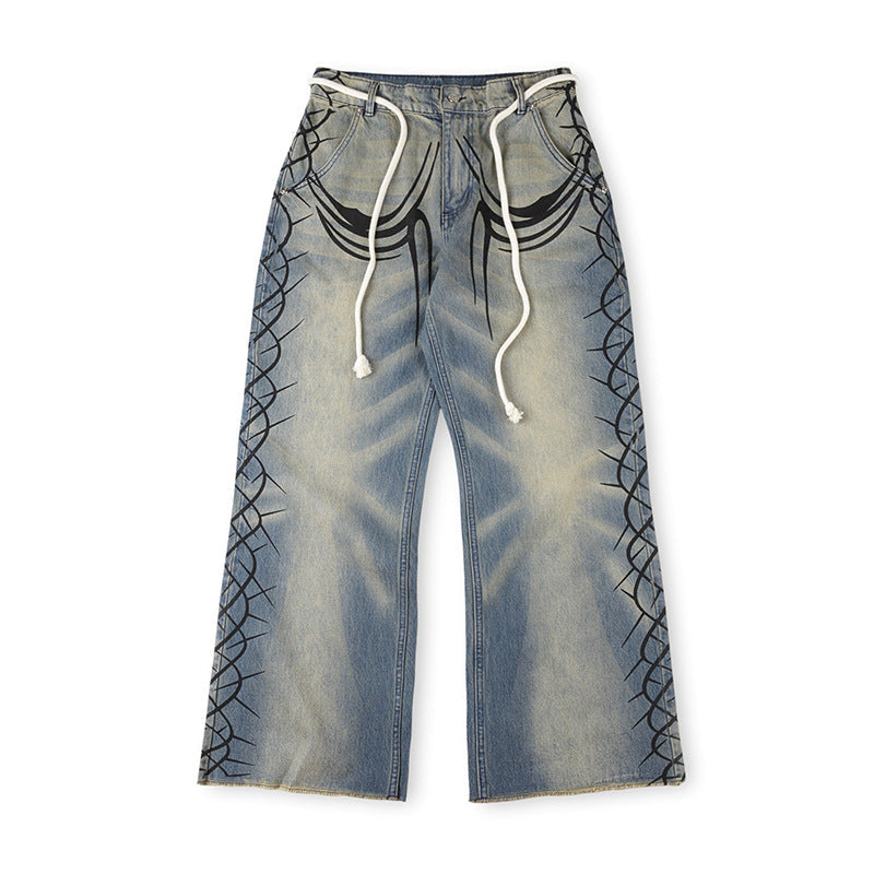 Hellstar Raw Edge Airbrushed Jeans