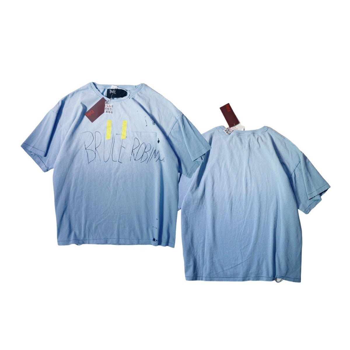 Paly Hollywood Portrait and Letter Graphic Crew Neck T-Shirt Unisex