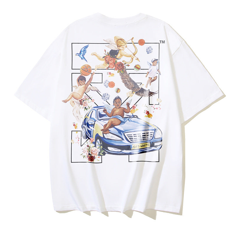Off‑White Multi‑Sketch Arrow Graphic Oversized Tee Streetwear Unisex
