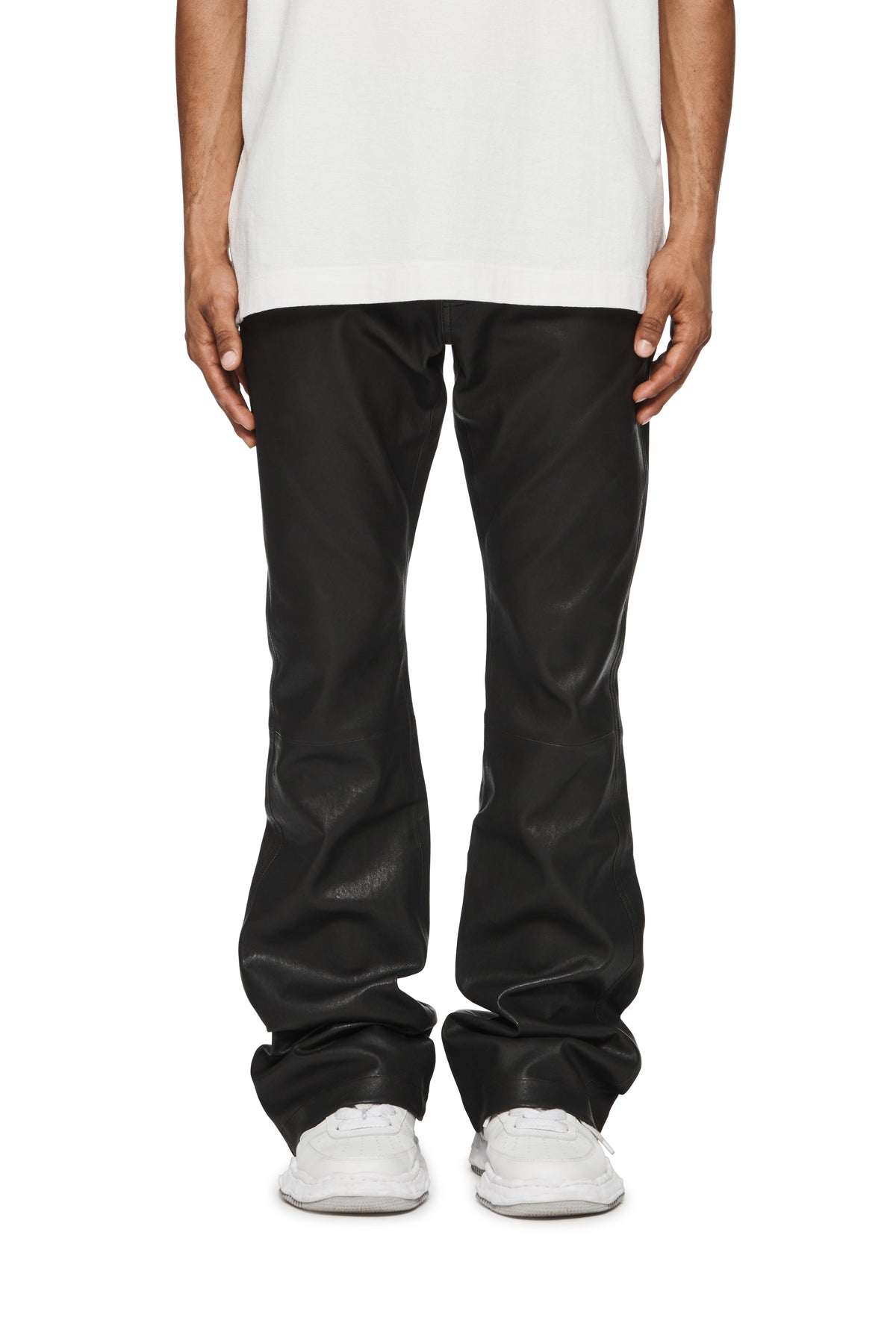 P531 Leather Slim Flare Pants