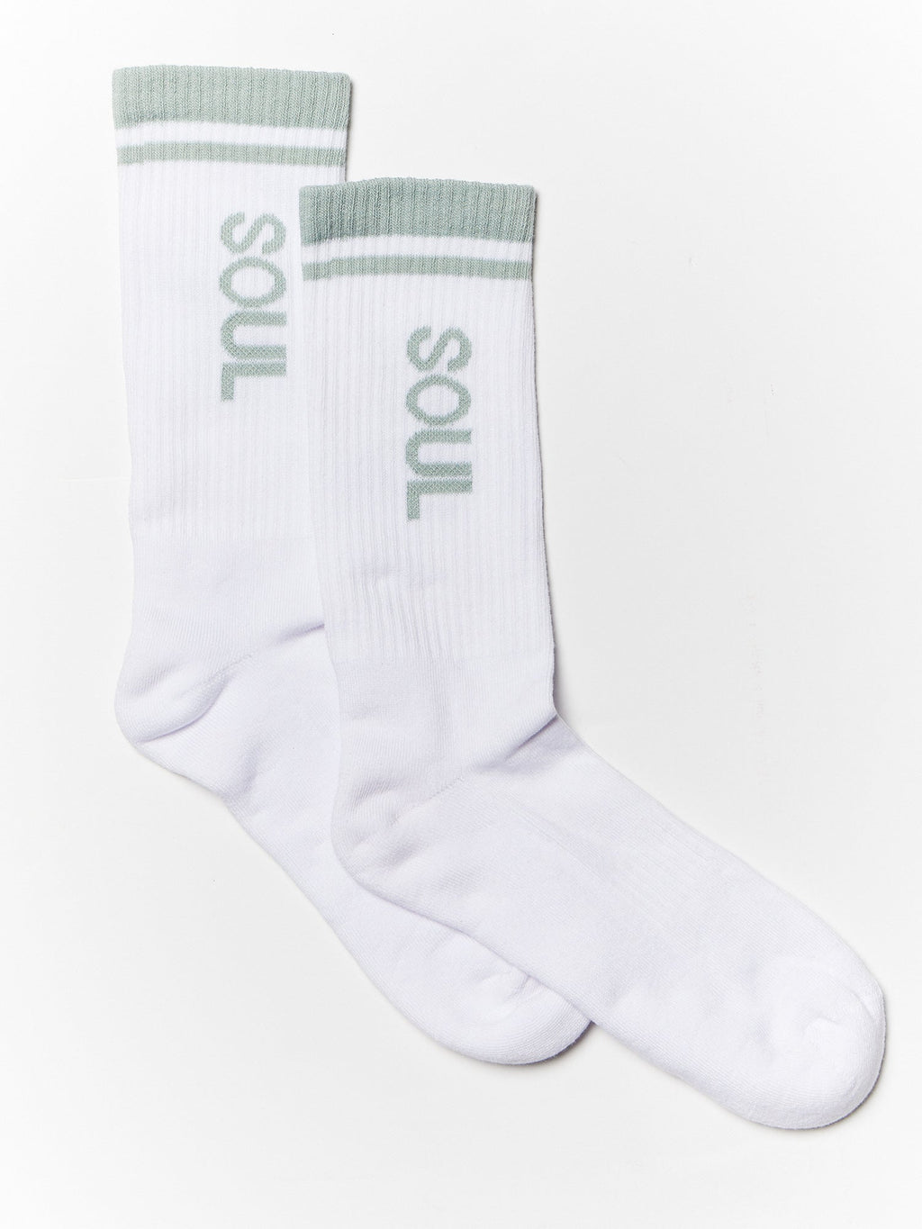 WHITE/TEAL CALF SOCK