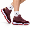 Air Jordan 11 Retro Burgundy and Gold Unisex Sneakers Style 14