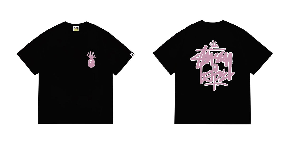 BAPE Crown-Face Graffiti Graphic T-Shirt