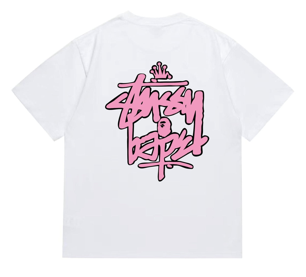 BAPE Crown-Face Graffiti Graphic T-Shirt