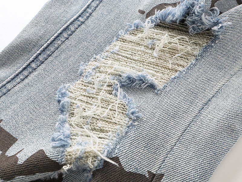 Ksubi Light Blue Graffiti Slim Tapered Jeans