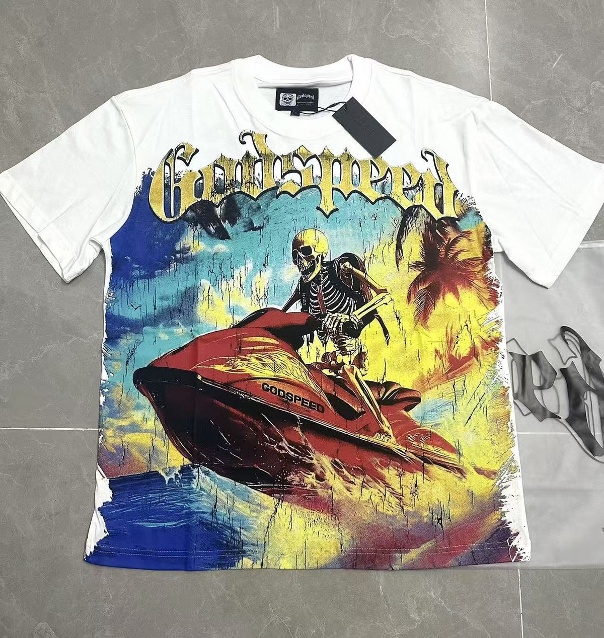 Godspeed Skeleton Jet-Ski Graphic T-Shirt
