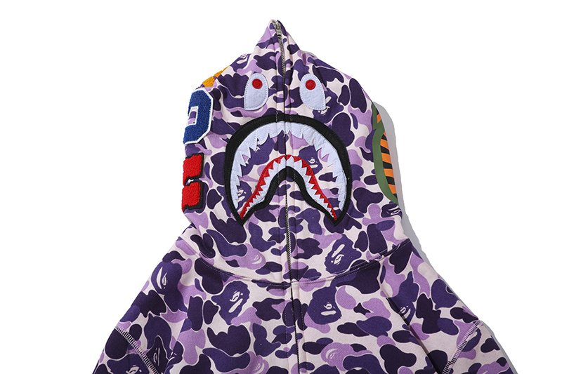 BAPE Purple Camo Shark Full-Zip Hoodie