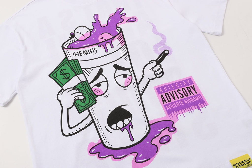 THAT'S A AWFUL LOT OF COUGH SYRUP White Front & Back Graphic T-Shirt
