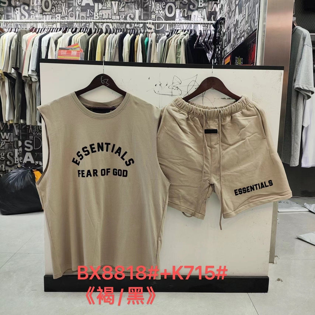 ESSENTIALS Graphic Sleeveless Top & Shorts Matching Set