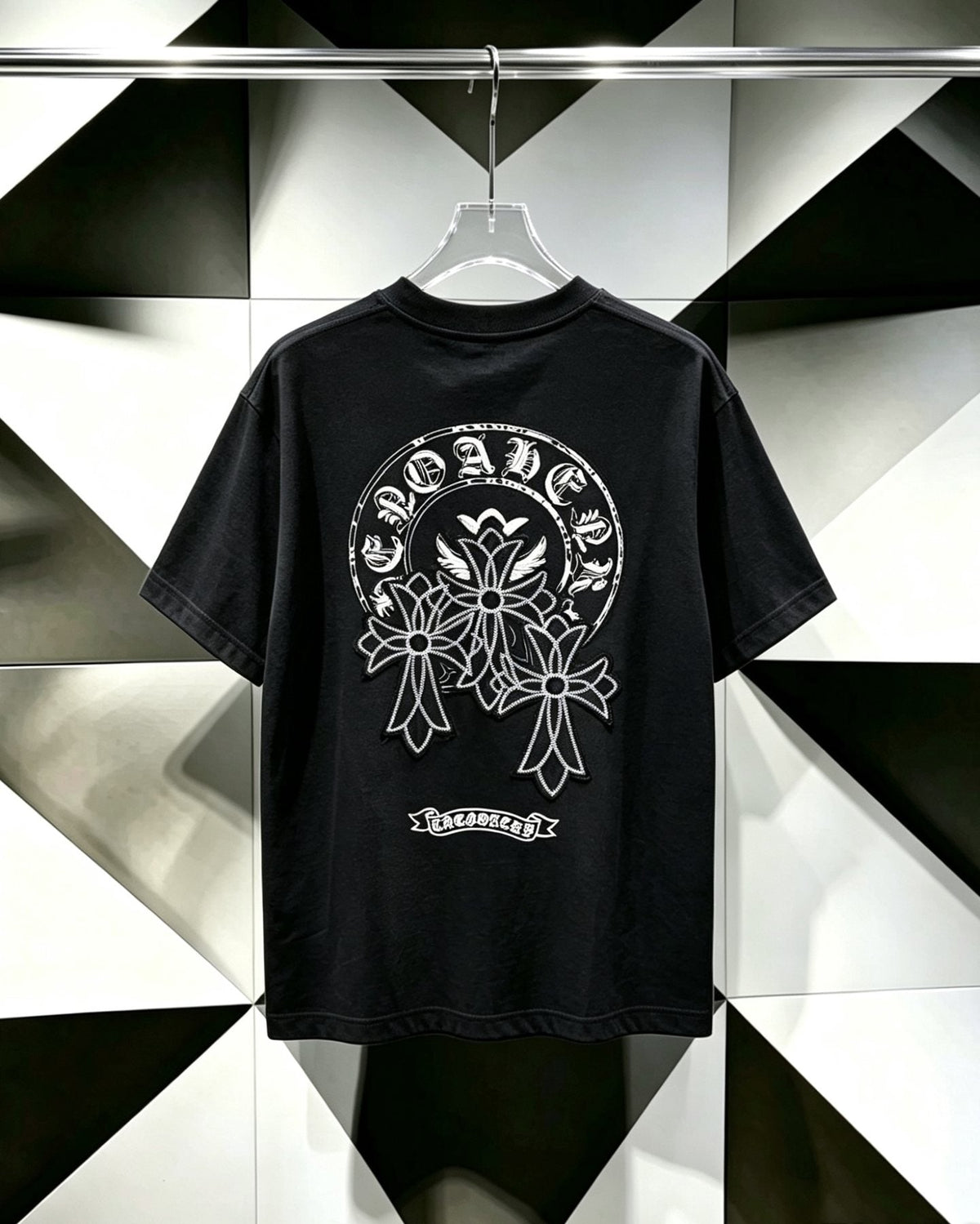 Chrome Hearts Floral Back Graphic Short-Sleeve T-Shirt
