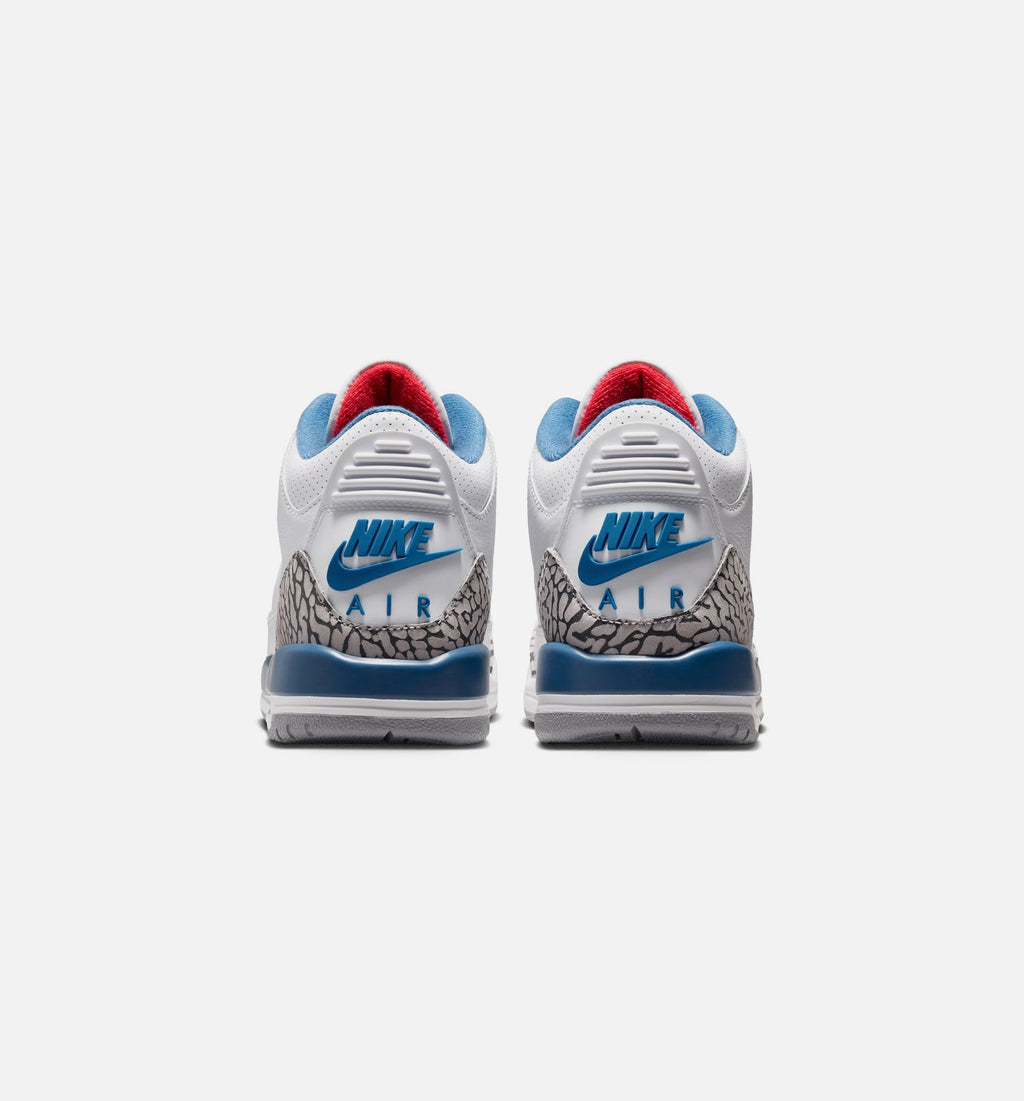 Air Jordan 3 Retro OG True Blue Grade School Lifestyle Shoe – White / Fire Red / True Blue