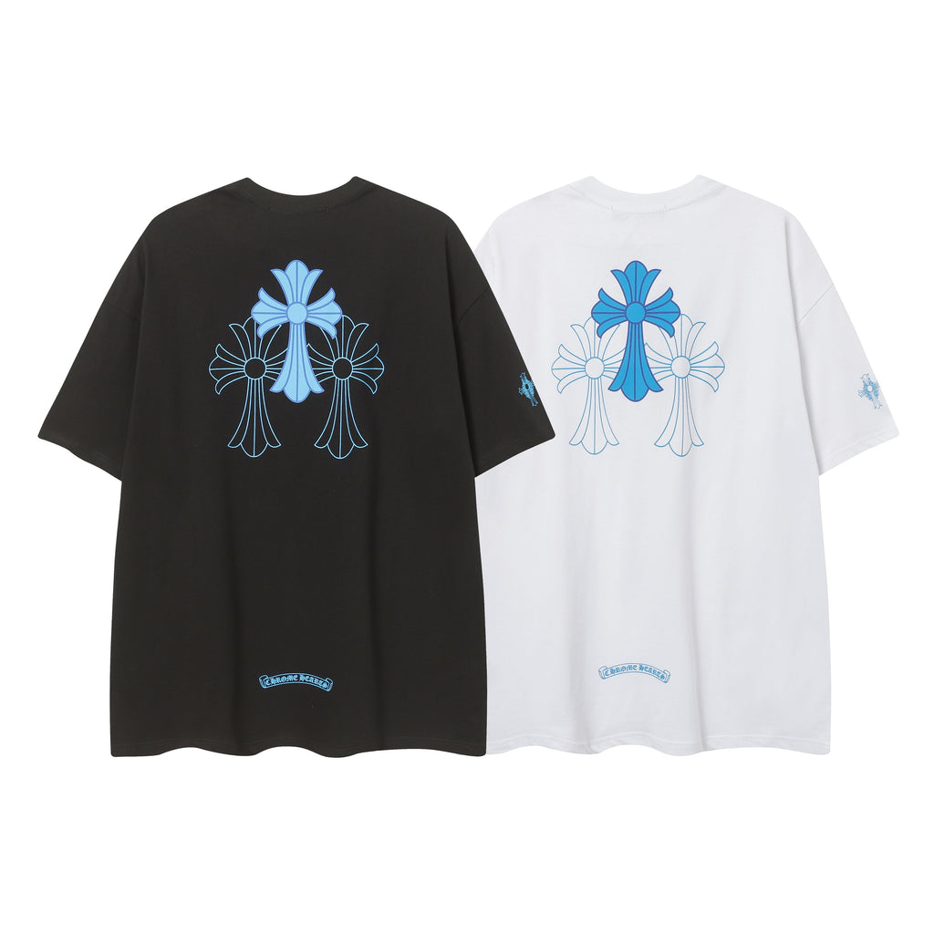 Chrome Hearts Triple Cross Logo Short Sleeve T-shirt 2237