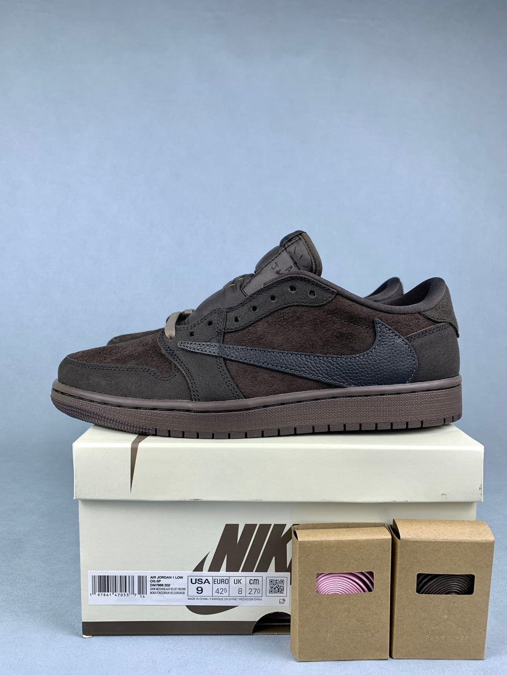 Air Jordan 1 Low Velvet Brown Black-Brown Unisex Sneakers DM7866-202