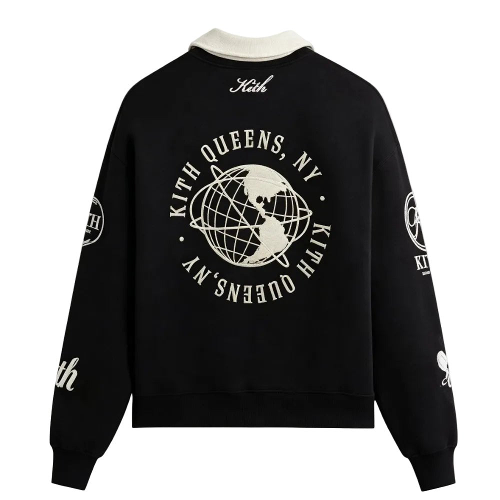 Kith Nelson Collared Rugby Pullover Black