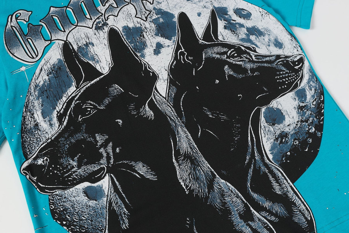 Godspeed Doberman Moon Graphic T-Shirt