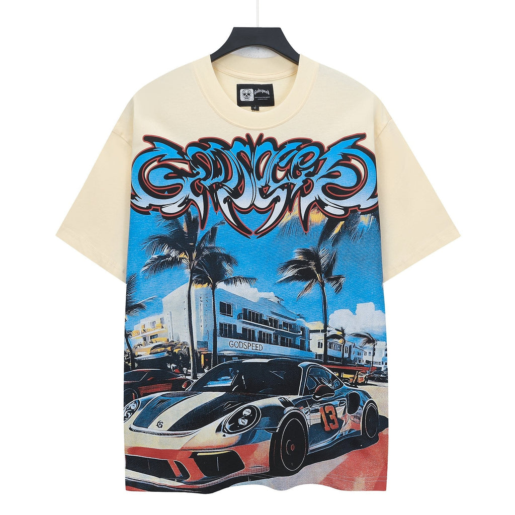 Godspeed Eye Sun Car Palm Graphic T-Shirt