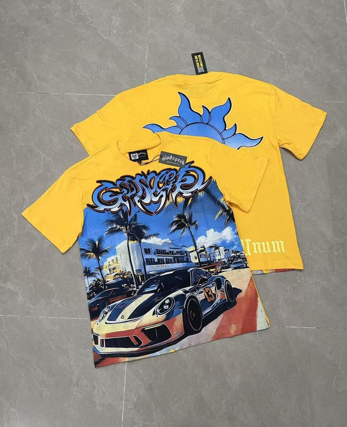 Godspeed Eye Sun Car Palm Graphic T-Shirt