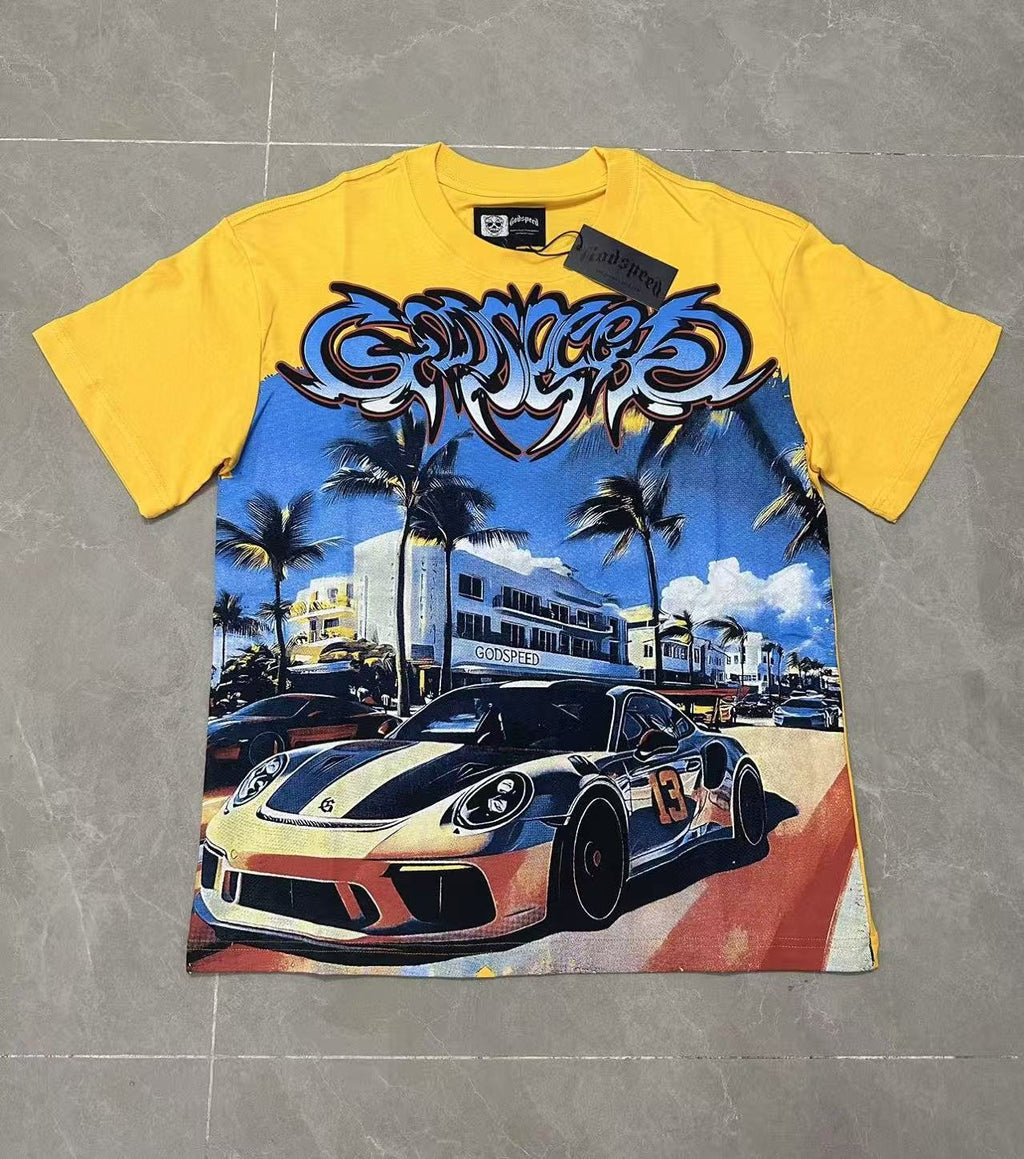 Godspeed Eye Sun Car Palm Graphic T-Shirt
