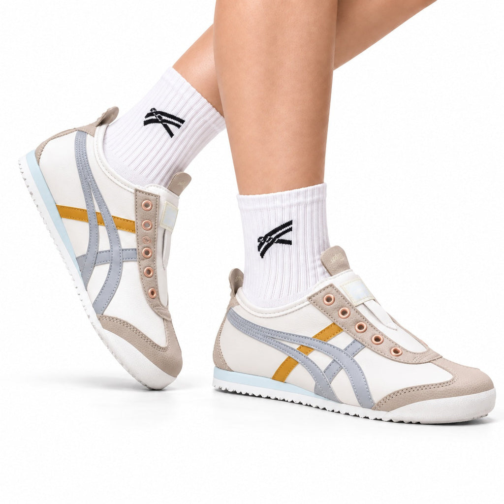 Onitsuka Tiger Retro Low Top Cream Silver Orange Unisex Shoes Style 15