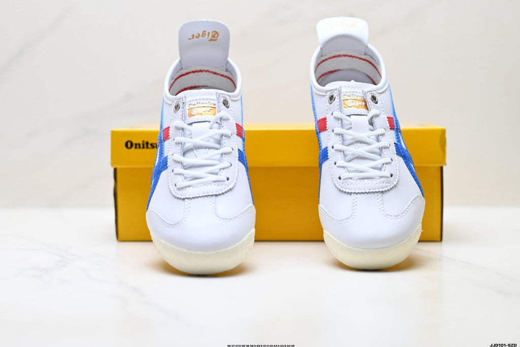Onitsuka Tiger Retro Low Top White Blue Red Unisex Shoes Style 10