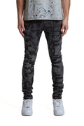 Purple Brand Grunge Print Skinny Denim Pant