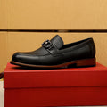 Salvatore Ferragamo Men's Black Metal Ornament Loafers
