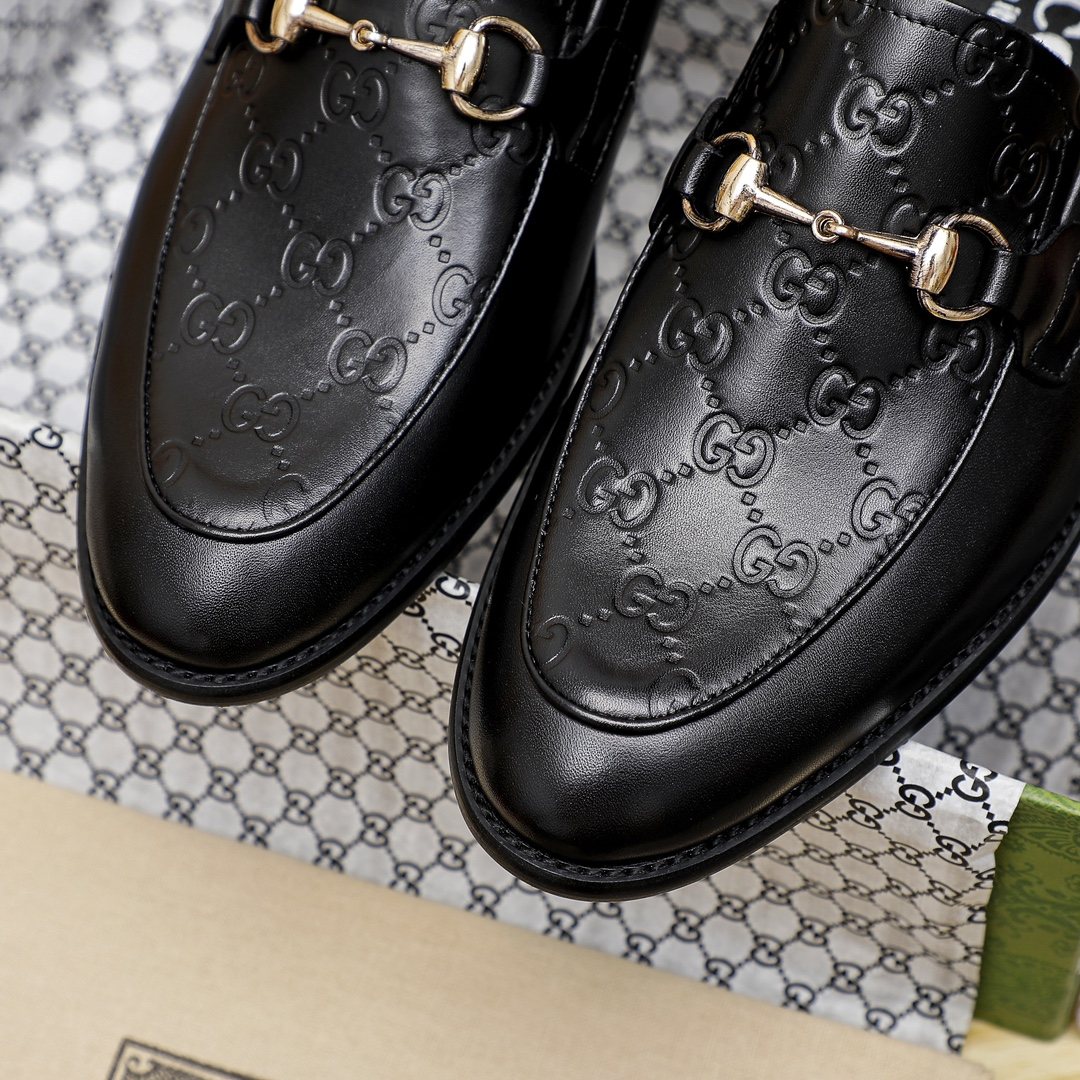 Gucci Black Horsebit Loafers - Leather Lining