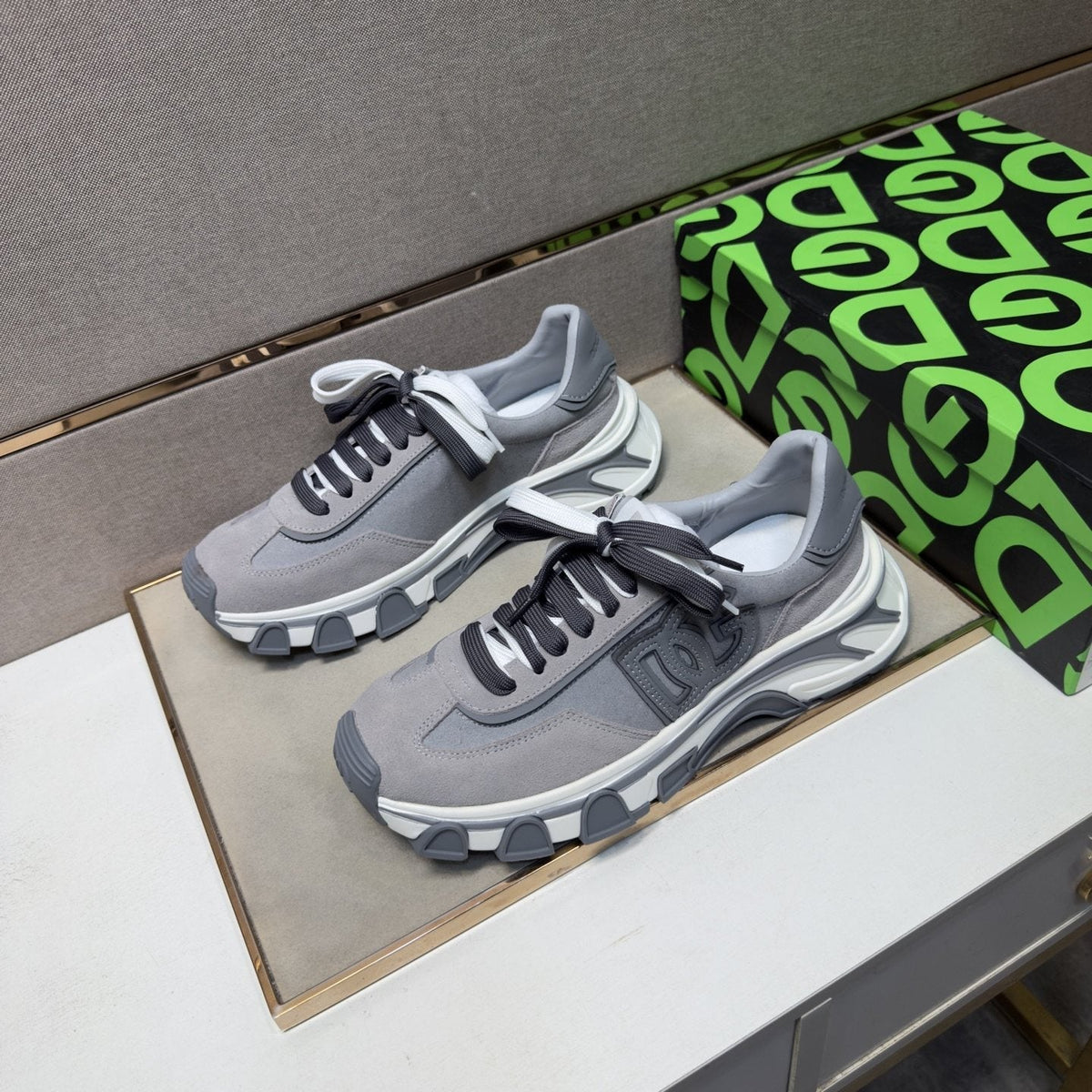 Dolce & Gabbana Gray Paneled Sneakers