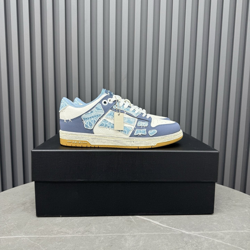Amiri Light Blue Patchwork Sneakers