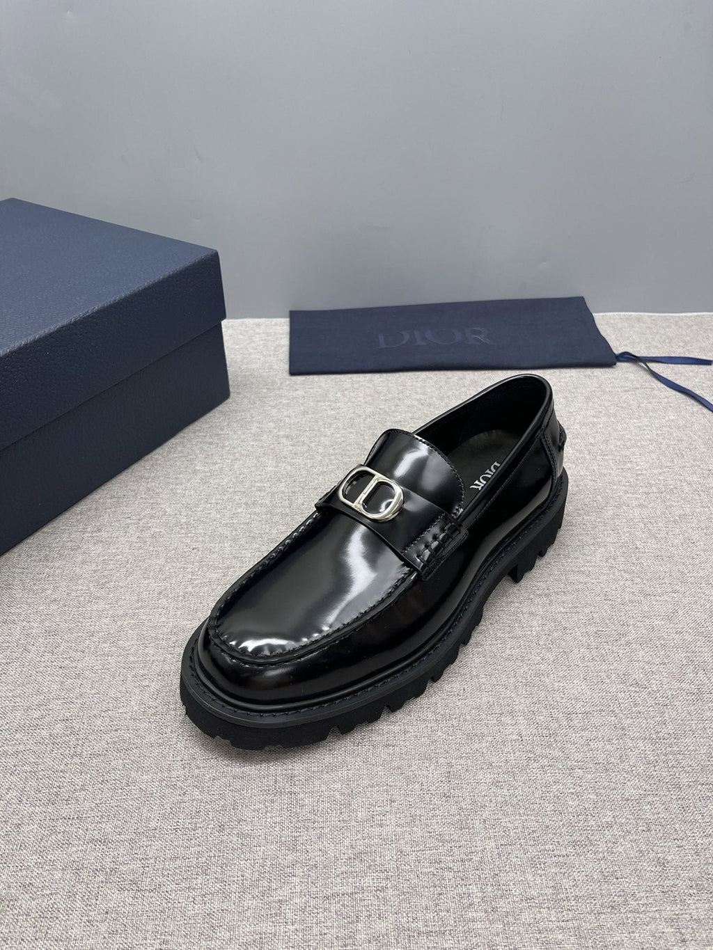 Dior Men's Black Buckle Loafers