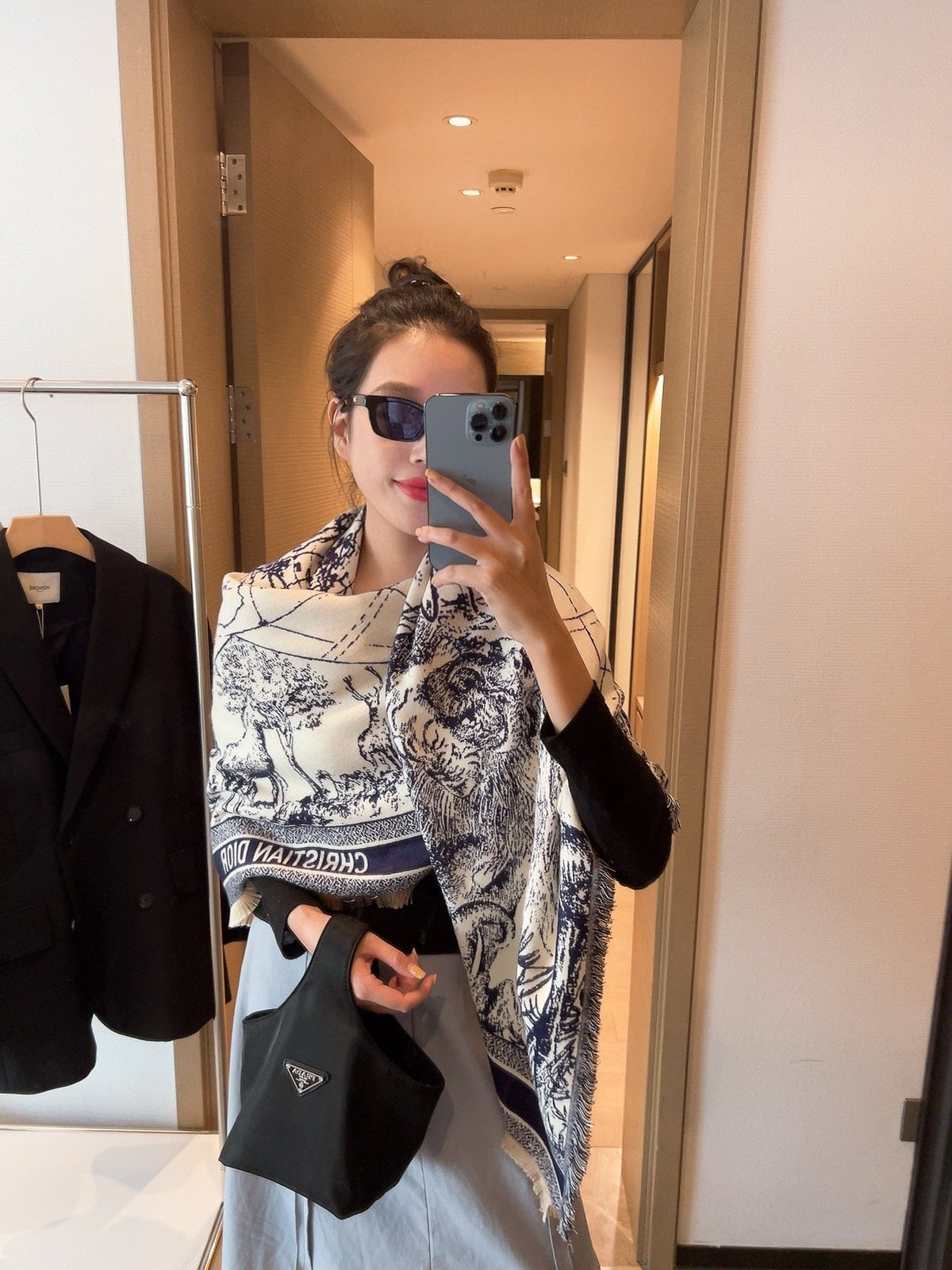 Dior Scenic Print Shawl