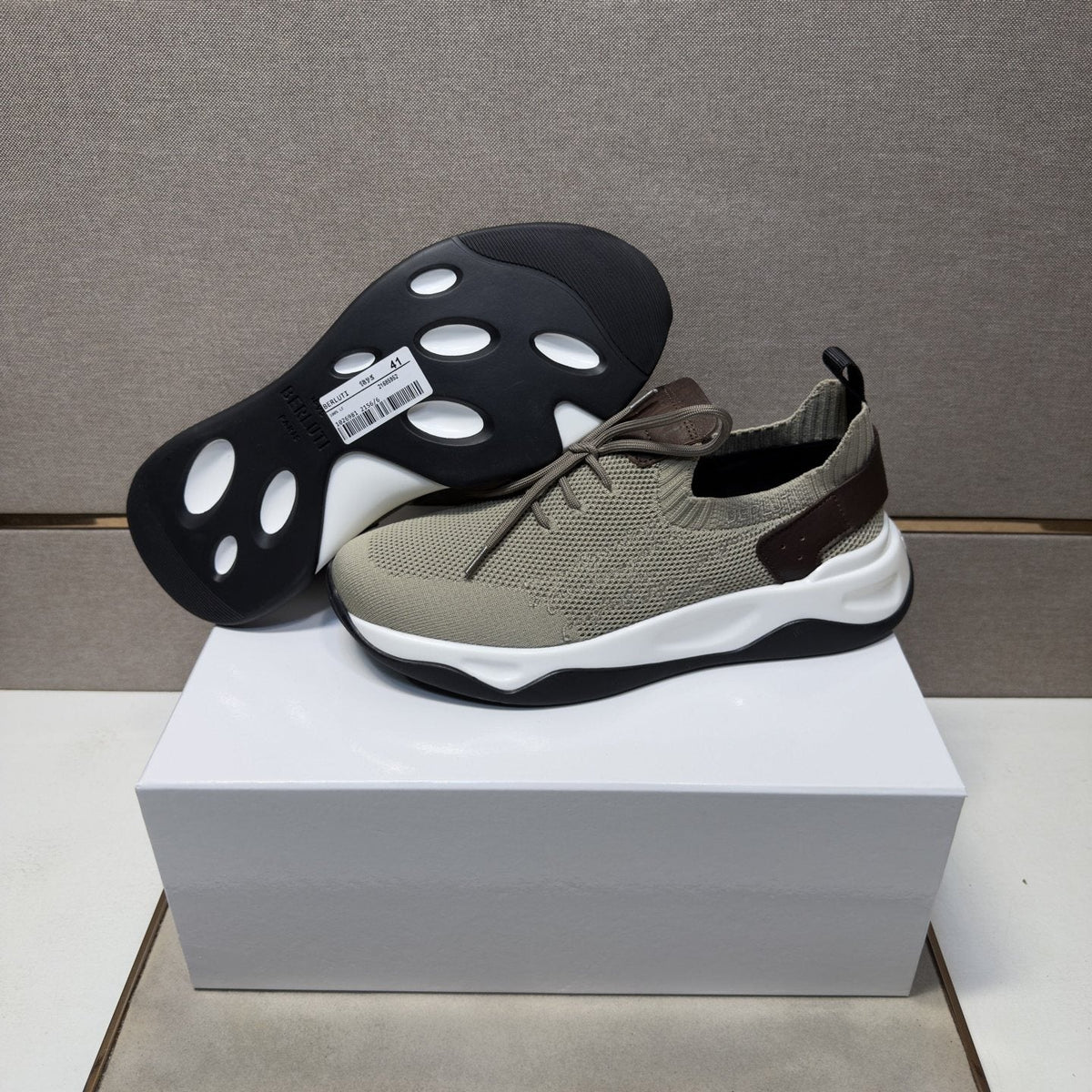 Berluti Taupe Lace-Up Sneakers