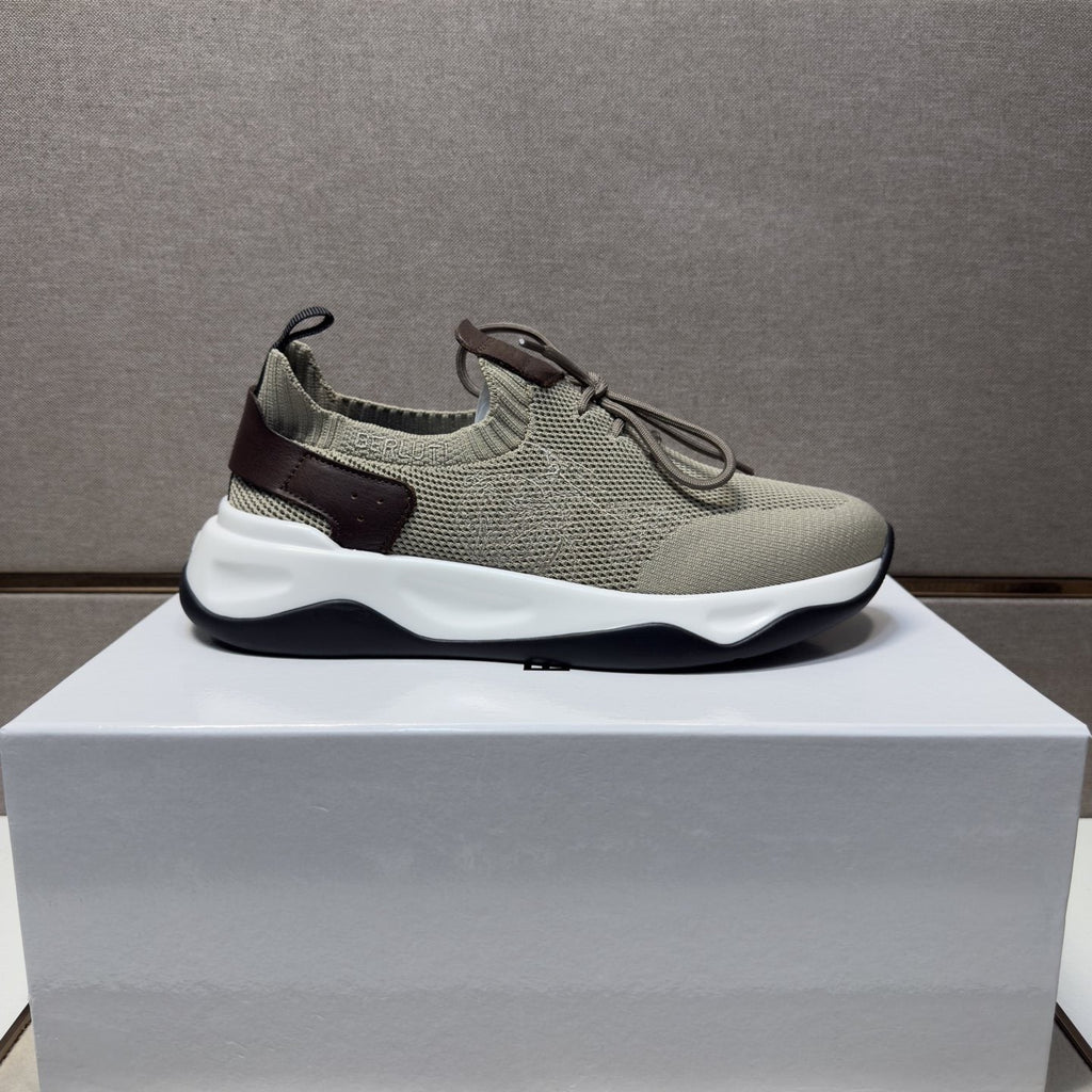 Berluti Taupe Lace-Up Sneakers