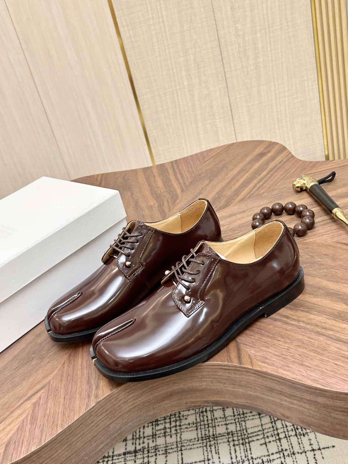 Maison Margiela Dark Brown Split-Toe Derby Shoes