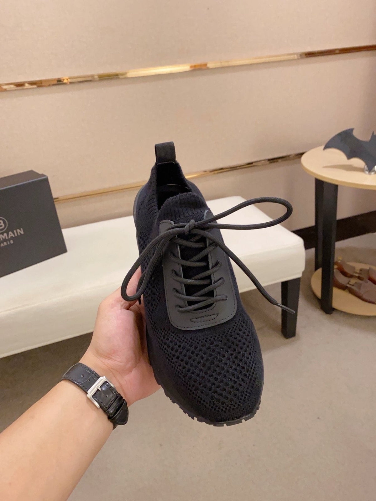 Balmain Knit Low-Top Sneakers