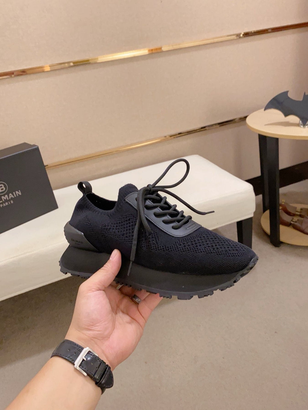 Balmain Knit Low-Top Sneakers