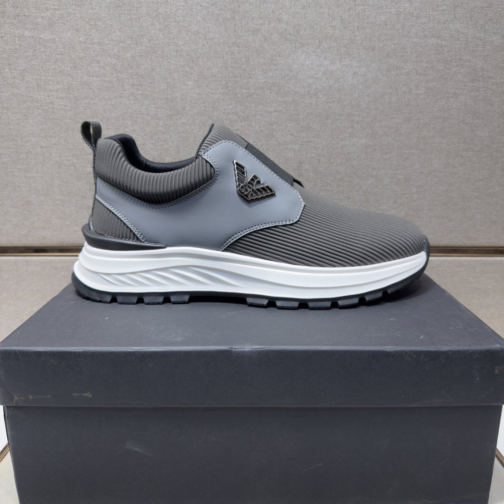 Armani Black Slip-On Sneakers