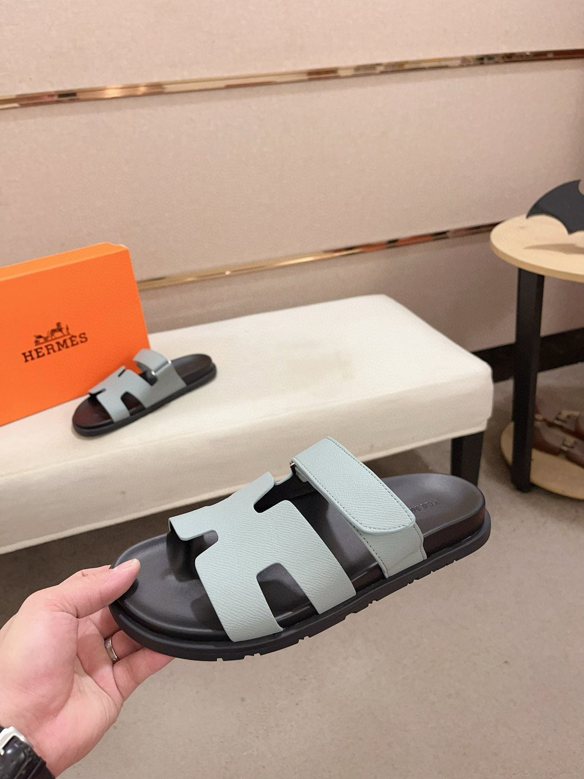 Hermès H-Cutout Slide Sandals