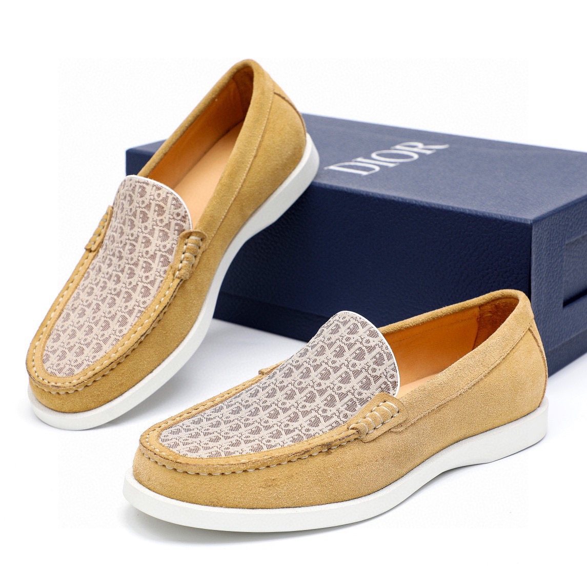 Dior Patterned Vamp Slip-On Shoes