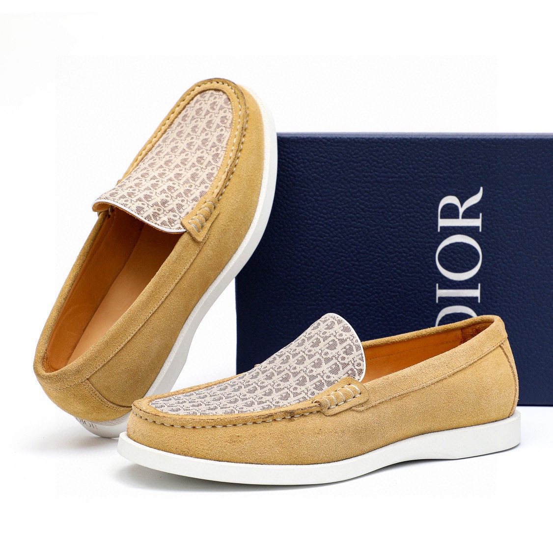 Dior Patterned Vamp Slip-On Shoes