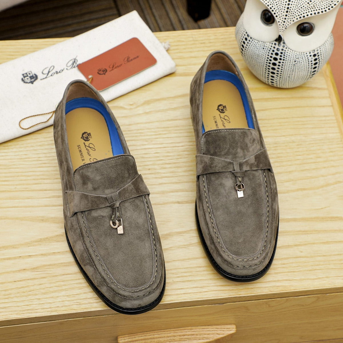 Loro Piana Textured Moccasin Loafers