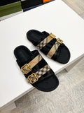 Burberry Check Buckle Slide Sandals