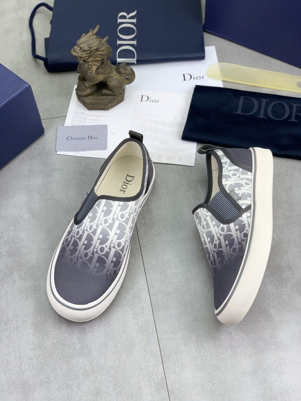 Dior Patterned Canvas Slip-On Shoes
